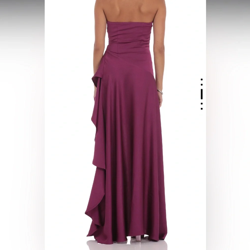 Lucy in the Sky satin high low maxi dress - Picture 2 of 7